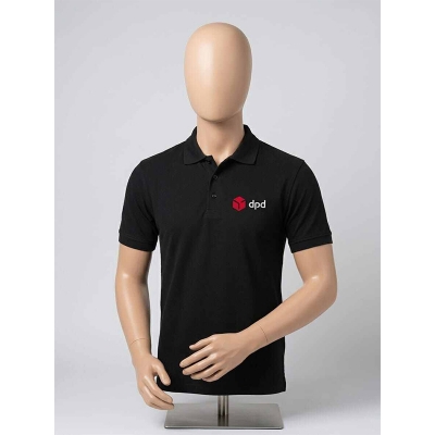 Picture of Black Contrast Polo Shirt for Men – Stylish Short Sleeve Casual Golf Polo, Premium Classic Fit Shirt for Everyday Wear(Int:XL)