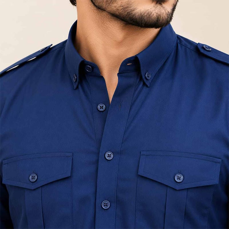 Picture of Blue Kabli with Contrast Detailing for Men | Stylish Traditional Pakistani Outfit | Elegant Casual & Festive Wear for Weddings, Eid & Special Occasions