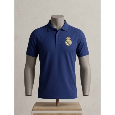 Picture of Men’s Black Polo Shirt with Contrast Collar & Cuffs – Stylish Short Sleeve Casual Golf Shirt, Slim Fit, Comfortable Everyday Wear-Blue