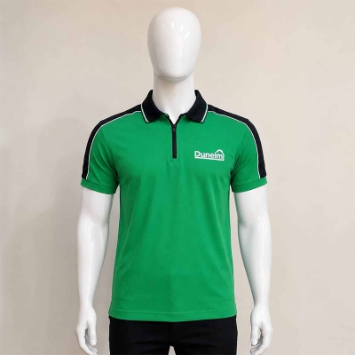 Picture of Contrast polo shirt for men, featuring a stylish two-tone design, comfortable fit, and versatile casual look for everyday wear, work, or outings.-Green(Int:M)