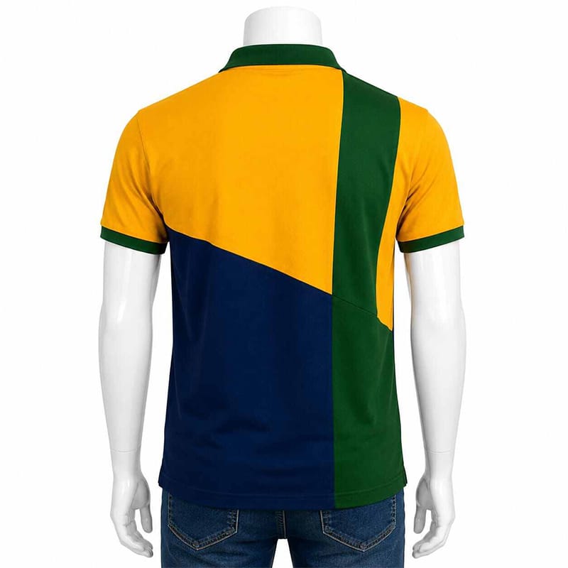 Picture of Contrast Polo Shirt for Men – Stylish Two-Tone Casual Golf Shirt with Color Block Design, Short Sleeve, Comfortable Fit-Multicolor(Int:L)