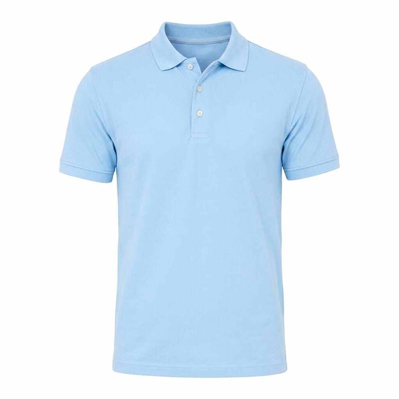 Picture of Contrast Polo Shirt for Men – Stylish Color Block Golf Shirt, Casual Short Sleeve Collared T-Shirt-Sky