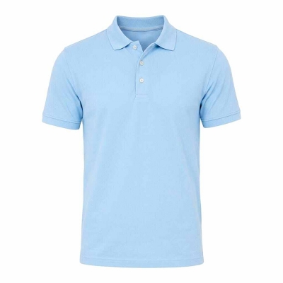Picture of Contrast Polo Shirt for Men – Stylish Color Block Golf Shirt, Casual Short Sleeve Collared T-Shirt-Sky