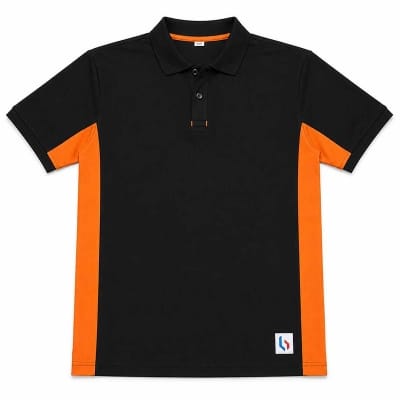 Picture of Contrast Polo Shirt for Men – Stylish Two Tone Polo, Casual Golf Shirt, Short Sleeve Collared Top, Classic Color Block Design-Black