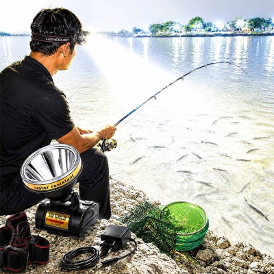 Picture of SD Gold SD-605BL Rechargeable LED Headlamp Wide Reflector Water Resistant Head Torch with AC Charger-8 CM - Light