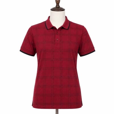 Picture of Contrast Polo Shirt for Men – Stylish Color Block Design, Premium Casual Golf Shirt, Comfortable Fit for Everyday Wear-Red and Black