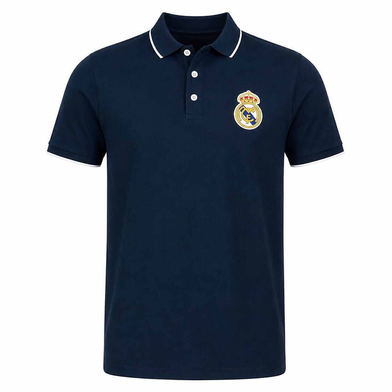 Picture of Contrast Polo Shirt for Men – Stylish Two-Tone Casual Golf Shirt, Classic Short Sleeve Collared T-Shirt for Everyday Wear-Blue