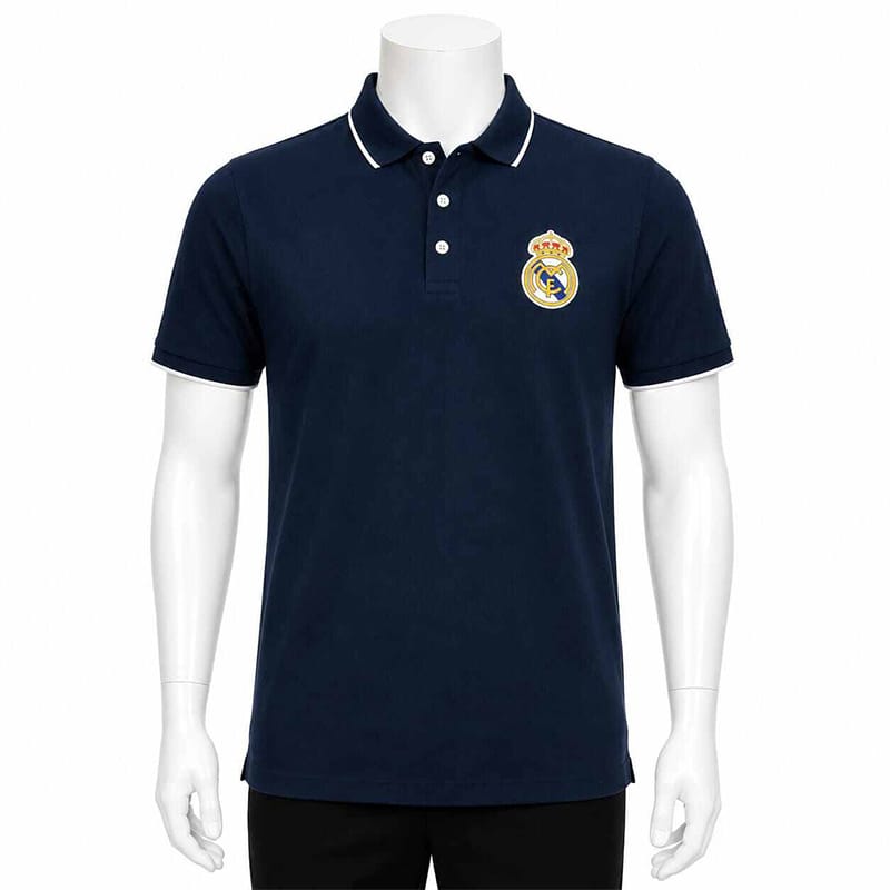 Picture of Contrast Polo Shirt for Men – Stylish Two-Tone Casual Golf Shirt, Classic Short Sleeve Collared T-Shirt for Everyday Wear-Blue