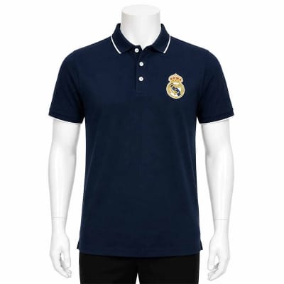 Picture of Contrast Polo Shirt for Men – Stylish Two-Tone Casual Golf Shirt, Classic Short Sleeve Collared T-Shirt for Everyday Wear-Blue