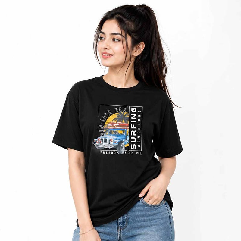 Picture of Contrast T-Shirt for Men – Stylish Color Block Casual Tee, Short Sleeve Cotton Shirt, Trendy Streetwear Top-Black