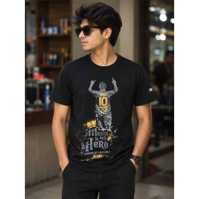 Picture of Stylish contrast t-shirt featuring bold colors, a modern fit, and premium comfort. Perfect for casual wear, streetwear, everyday outfits, and trendy looks.-Black
