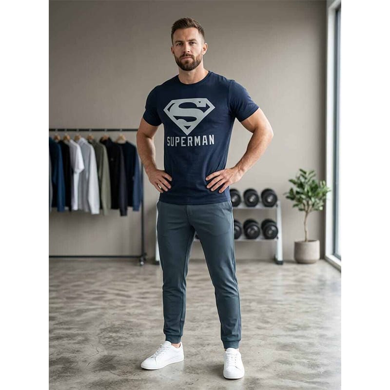 Picture of Contrast T-Shirt for Men & Women – Stylish Color Block Graphic Tee, Casual Streetwear Shirt, Trendy Everyday Unisex Fashion Top-Blue(Int:M)