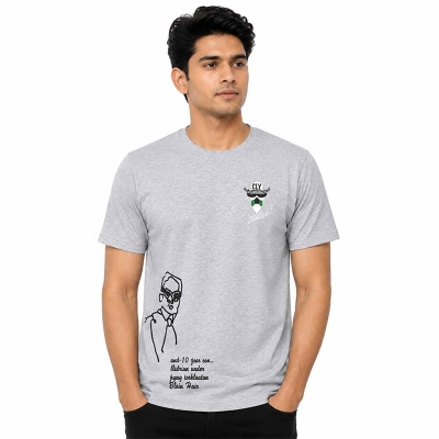 Picture of Contrast T-Shirt for Men – Stylish Color Block Graphic Tee, Modern Casual Streetwear Shirt, Trendy Everyday Cotton Top-T shirt(Int:L)