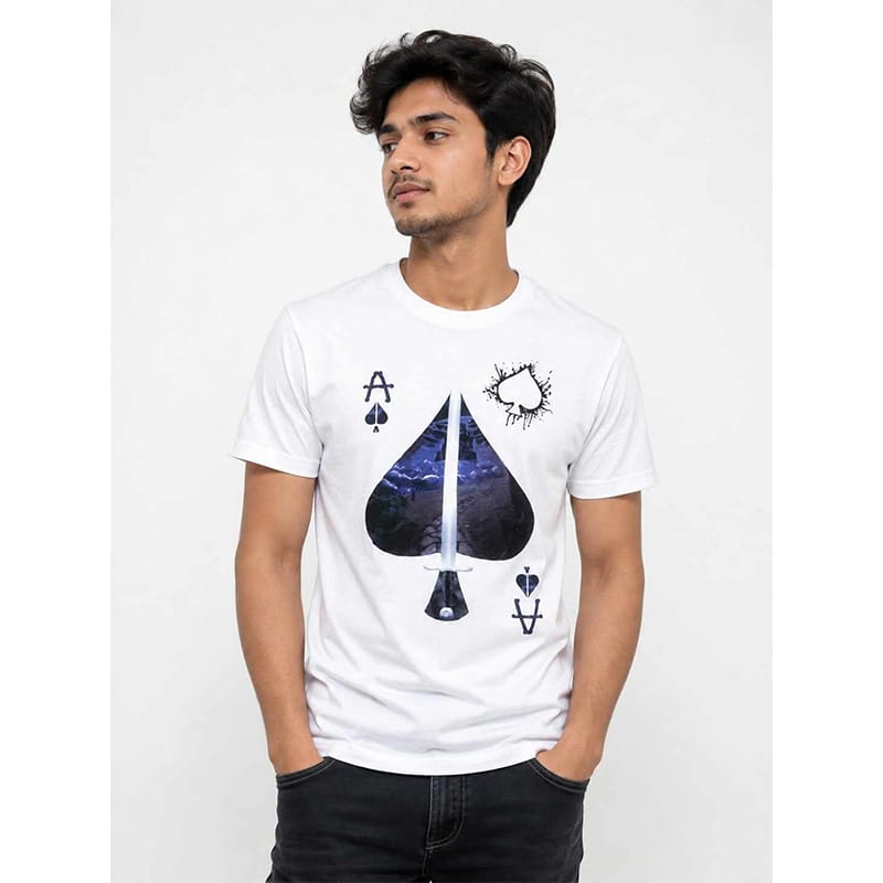Picture of Contrast T-Shirt for Men & Women – Stylish Color Block Graphic Tee, Casual Streetwear Shirt, Trendy Unisex Everyday Fashion Top-White