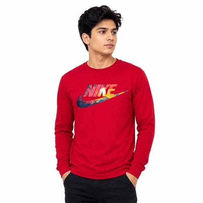 Picture of Full Sleeve Contrast Shirt for Men | Stylish Casual Wear with Premium Contrast Details, Comfortable Fit & Modern Fashion Design-Red