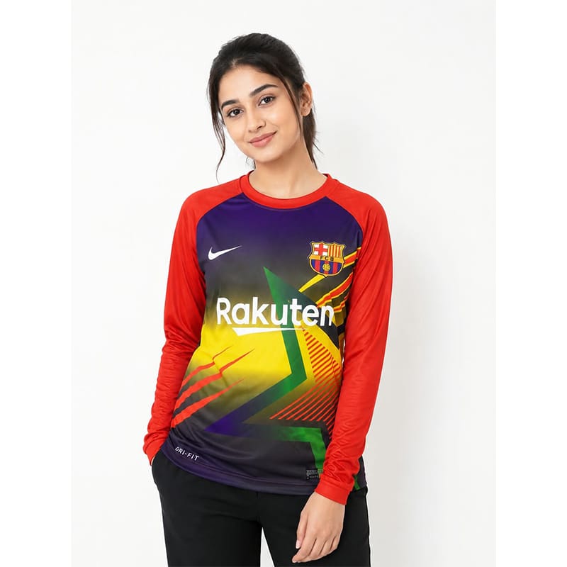 Picture of Full Sleeve Contrast T-Shirt for Men – Stylish Color Block Design, Premium Casual Wear, Trendy Streetwear Fashion Top-Multicolor