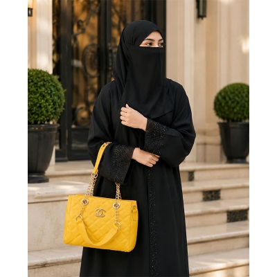 Picture of Premium Black Women’s Backpack | Stylish Double-Zip Travel & Office Bag | Lightweight Waterproof Backpack for Girls & Women-Yellow