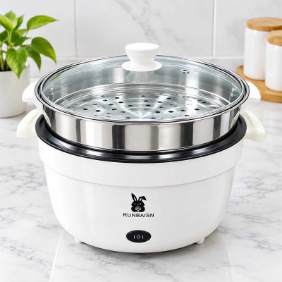 Picture of Electric Cooking Pot – Multifunctional Electric Hot Pot with Nonstick Interior, Fast Heating, Adjustable Temperature Control, Portable Kitchen Cooker for Boiling, Frying, Steaming & More-Multicolor