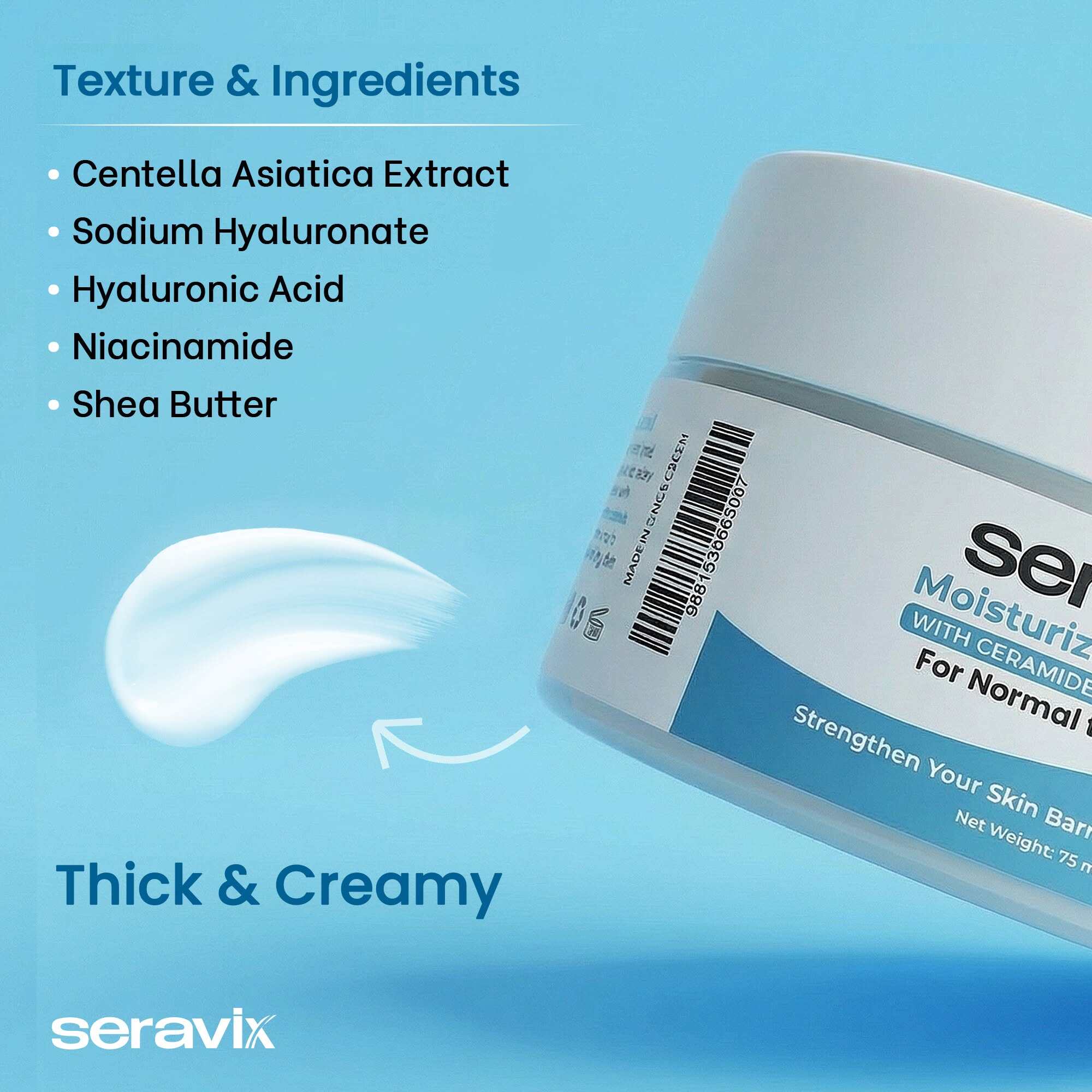 Picture of Seravix Moisturizing Cream For Normal To Dry Skin 75ml