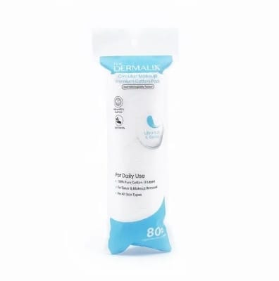 Picture of The Dermalix Premium Cotton Pads 80Pcs - White