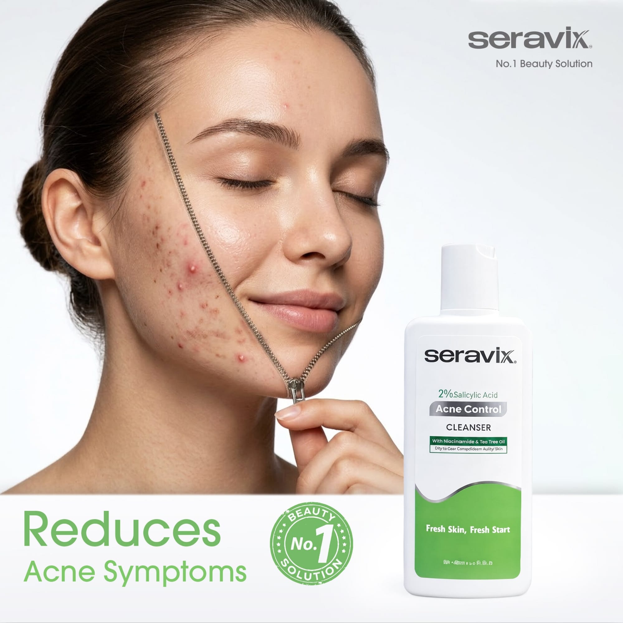 Picture of Seravix 2% Salicylic Acid Acne Control Cleanser 90ml - White