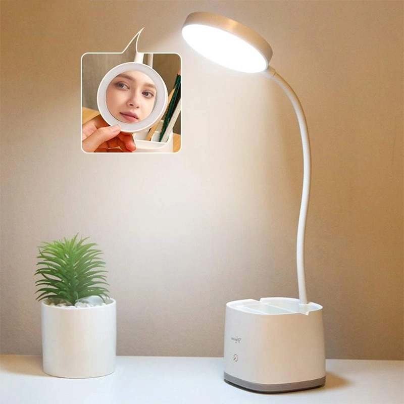 Picture of Rechargable desk lamp with pen holder-Multicolor
