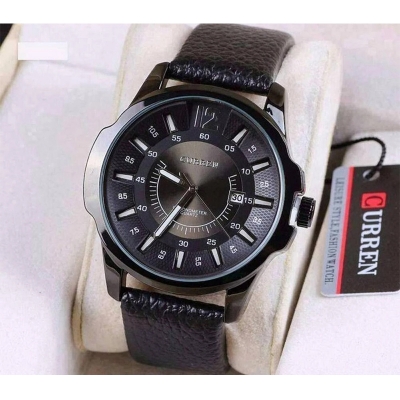 Picture of Artificial Leather Analog Watch for Men-Size-One Size, Black