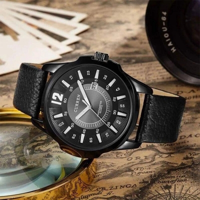 Picture of Artificial Leather Analog Watch for Men-Size-One Size, Black
