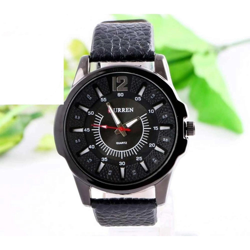 Picture of Artificial Leather Analog Watch for Men-Size-One Size, Black