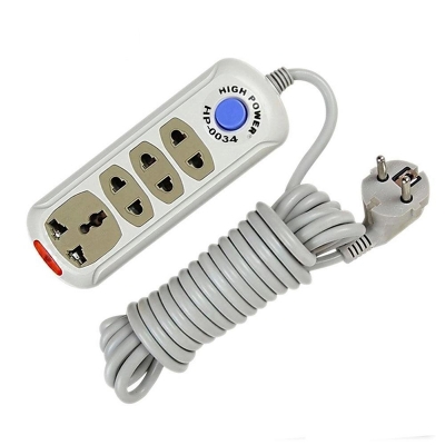 Picture of Multiplug 4 port Socket HP-0034-2 Meter=7fit/Hand-White