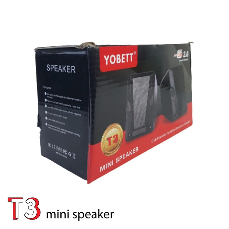 Picture of Yobett T3 Mini USB Multimedia Speaker For Laptop/Desktop-Multicolor