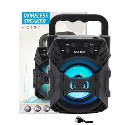 Picture of Ktx 1057 Wireless Bluetooth Speaker, Portable Hiquality Big Sound Speaker With Led Light-Black 1 Pc - Mini Speaker - Bluetooth Speaker-Multicolor