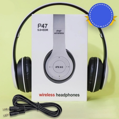 Picture of P47 Wireless Headphone Bluetooth 5.0 Earphone Foldable Bass Helmet Support TF-Card For PS4, Phone, PC With Mic Headsets Gift P47 Wireless Bluetooth Headphone Earphone with SD Card Slot P47 Headband Foldable Stereo Bluetooth Headphones Wireless Headset-Multicolor