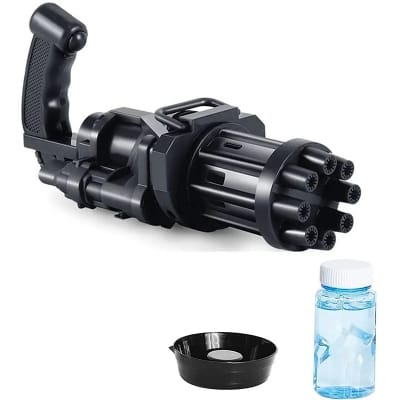 Picture of Bubble machine, Gatling Bubble Machine 2022 Bubble machine 8-Hole Bubble Blower Automatic Bubble Maker Electric Bubble machine Bubble Machine Toy for Girls Boys Kids (Black)-Multicolor