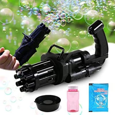 Picture of Bubble machine, Gatling Bubble Machine 2022 Bubble machine 8-Hole Bubble Blower Automatic Bubble Maker Electric Bubble machine Bubble Machine Toy for Girls Boys Kids (Black)-Multicolor