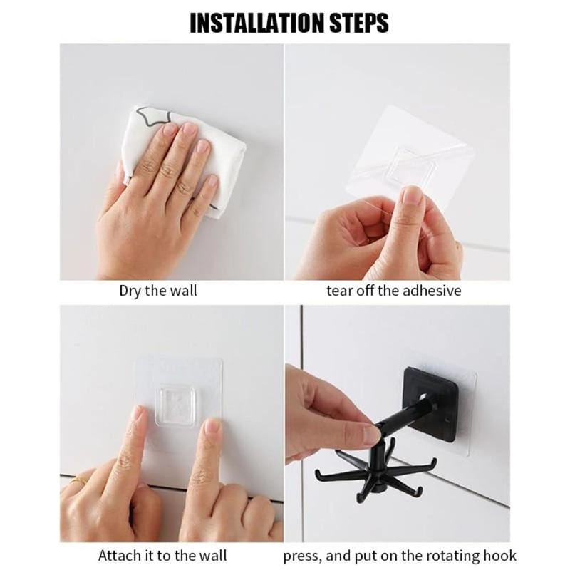 Picture of Multi-Functional 360 Degrees Rotating Wall-Mounted Hook Thick ABS Material Holder Kitchen Storage Hook Organizer-Multicolor