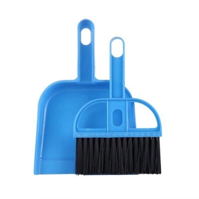 Picture of 2ctn Mini Desktop Plastic Sweep Cleaning Brush Keyboard Brush Small Broom Dustpan Set-Multicolor