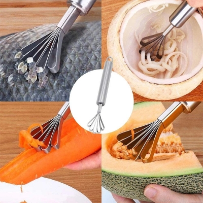 Picture of Fruit Fish Skin Scale Peeler & Coconut Scraper Tool-Silver