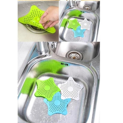 Picture of 3 pcs Star Sink Filter Sea Star Drain Cover Sink Strainer Hair Catcher Leakage Filter-3pcs-Multicolor