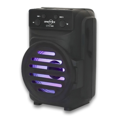 Picture of Grecitnice GTS-1348 3"Inch LED Portable Super Bass Speaker Bluetooth/USB/TF/LED Light - Mini Speaker - Bluetooth Speaker-Multicolor