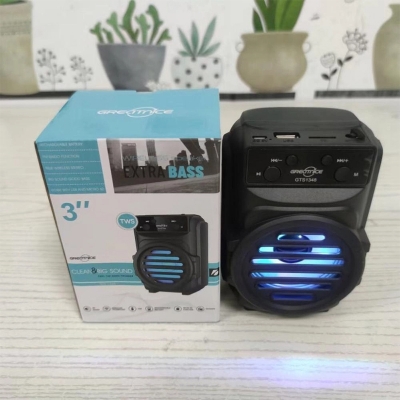 Picture of Grecitnice GTS-1348 3"Inch LED Portable Super Bass Speaker Bluetooth/USB/TF/LED Light-Multicolor