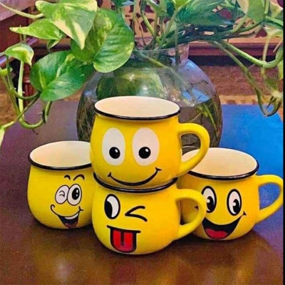 Picture of Bone China Emoji Coffee Mug-Yellow