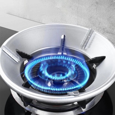 Picture of Energy Saving Gas Stove Cover Windproof Disk Windshield Bracket Universal Round Gas Saver Bracket Gas Burner Disk Wind Proof-Silver