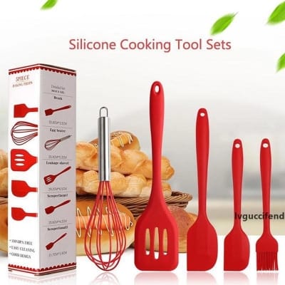Picture of 5pcs silicone baking spoon set.-Multicolor