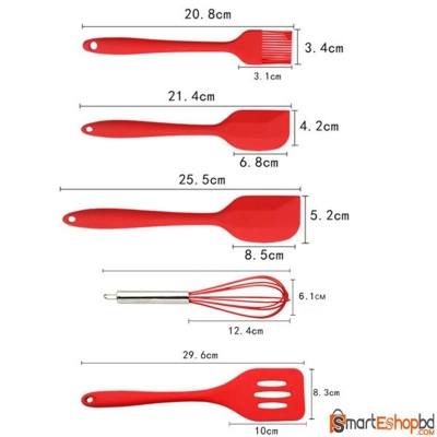Picture of 5pcs silicone baking spoon set.-Multicolor