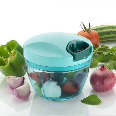 Picture of Stainless Steel ABS an PS - 350ml - Hand Pull  - Garlic Nuts Grinder Mincer Shredder - Kitchen Accessories - Manual Fruit Vegetable Chopper-Multicolor