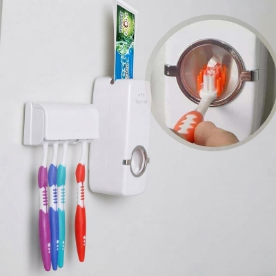 Picture of Automatic Toothpaste Dispenser with Brush Holder-Multicolor
