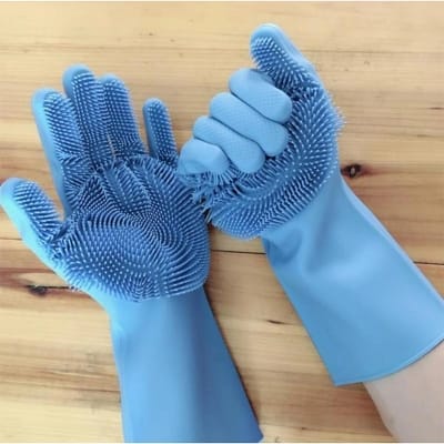 Picture of A pair of half-handed kitchen gloves-Multicolor