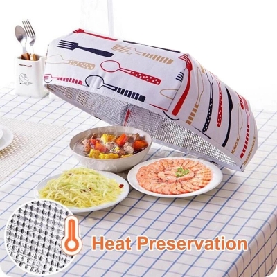 Picture of Houseeker Foldable Food Covers Thermal Dishes Insulation Keeping Warml Food Dust Cover Anti Fly Mosquito Aluminum Foil Food Cover-Multicolor