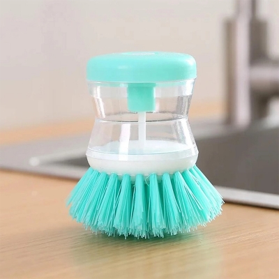 Picture of Dishwashing Brush Durable Dish Scrubber with Handle for Home Restaurant Kitchen ( 1 Pcs Random Color- Make Easy to Your Work-Multicolor
